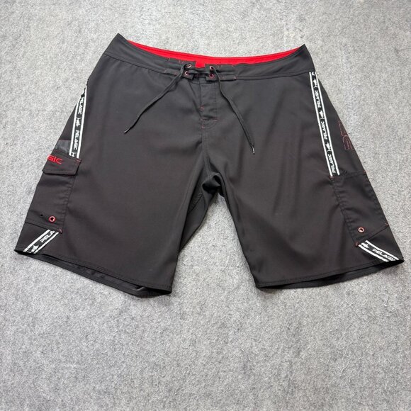 PELAGIC Board Shorts Men 40 Black Performance Fishing 11" - Picture 1 of 14